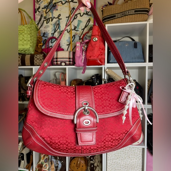 Coach Handbags - ❤️Coach Y2K Cherry Red
Collectible Rare Soho Signature
Mini C Logo Shoulder Bag